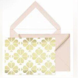 Kate Spade Gold Flower Blank Cards Set of 10 NIB